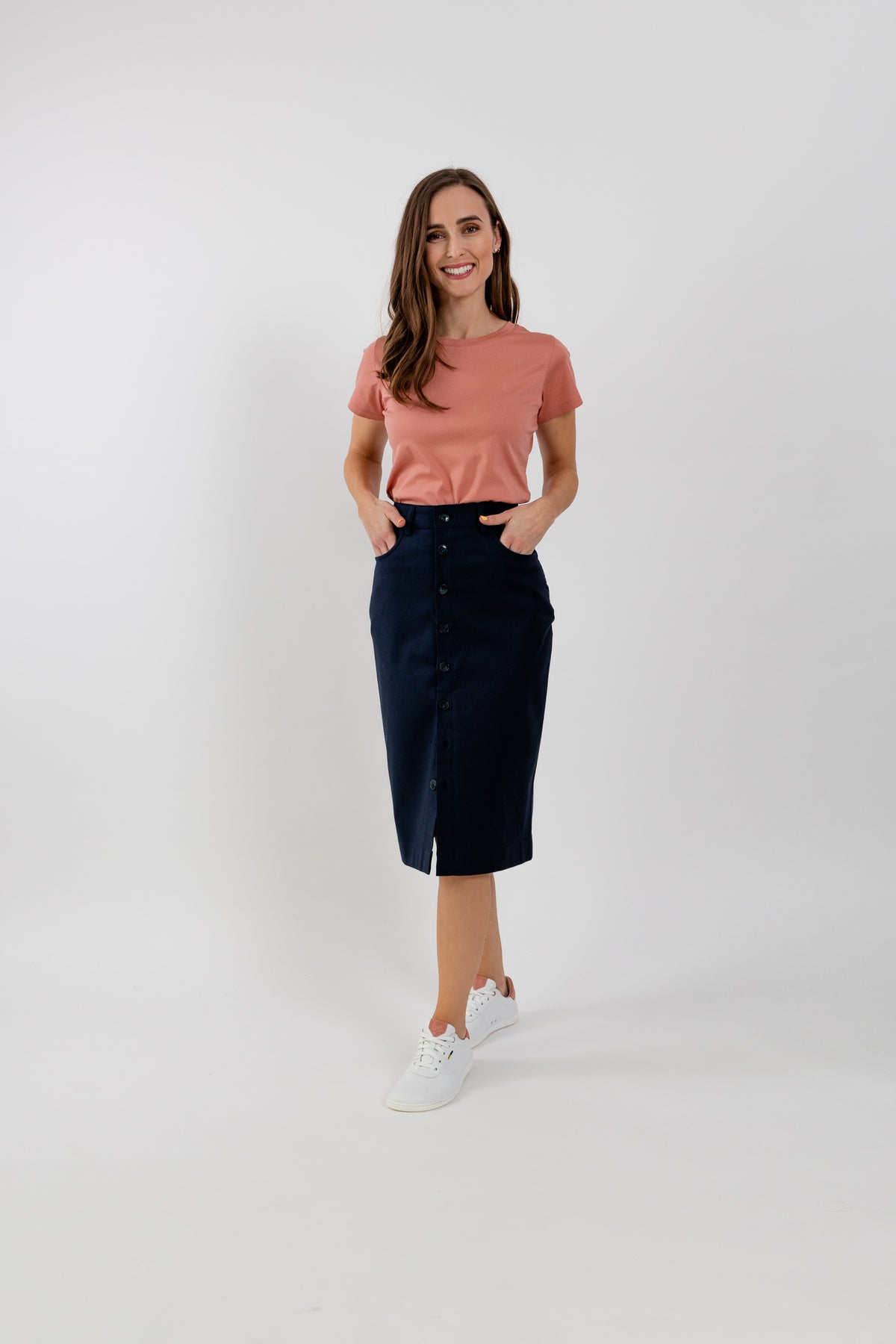 Women's Midi Skirt Be Lenka Essentials - Navy 3 OzBarefoot Australia