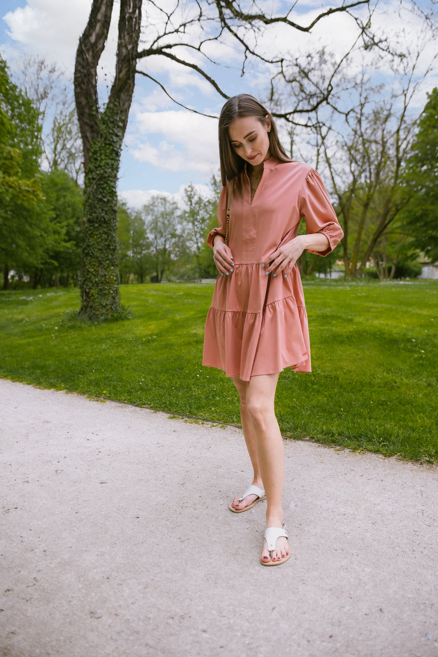 Women's Shirt Dress Be Lenka Essentials - Salmon Pink 2 OzBarefoot Australia
