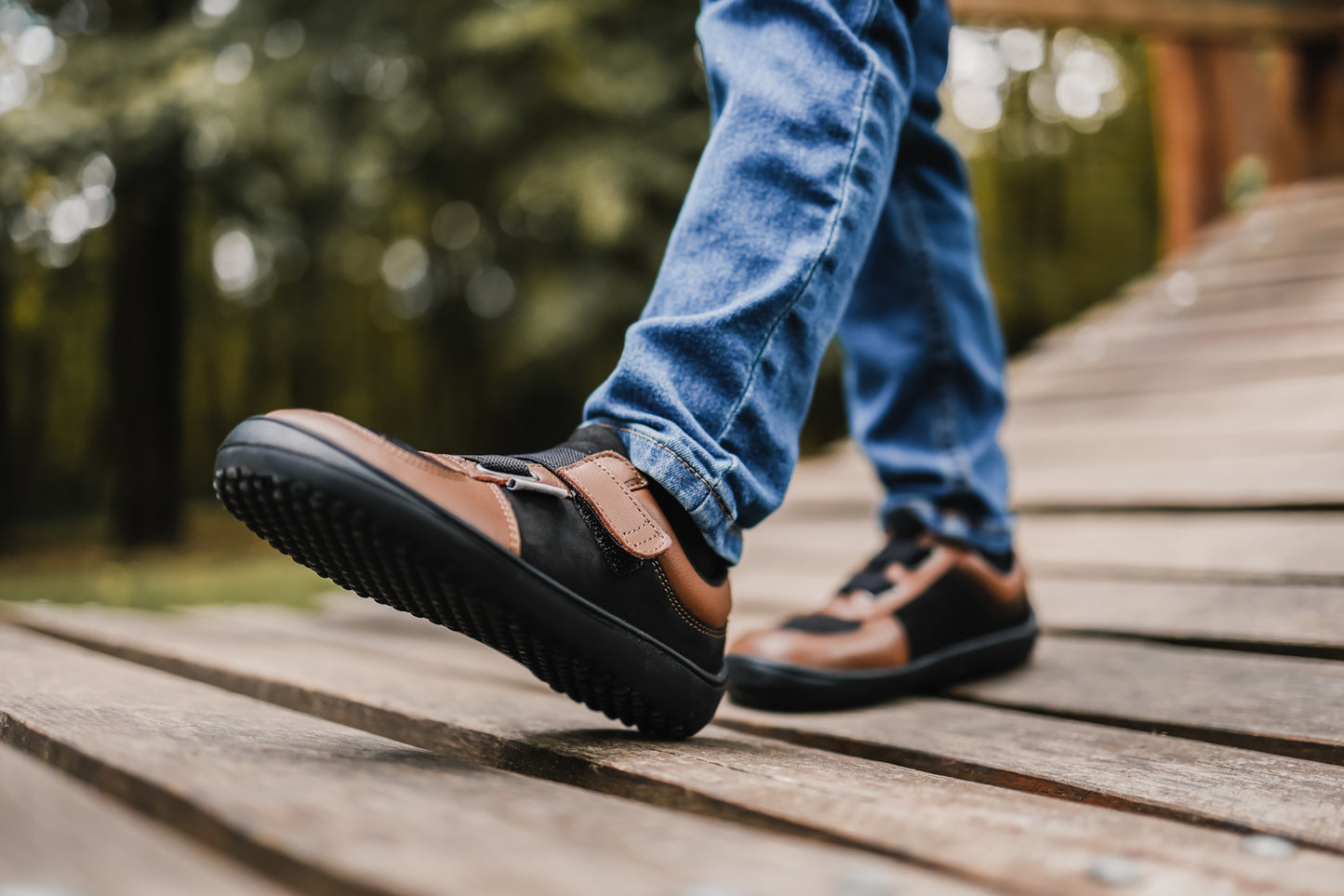 Be Lenka Kids barefoot sneakers - Fluid - Brown & Black 2 OzBarefoot Australia
