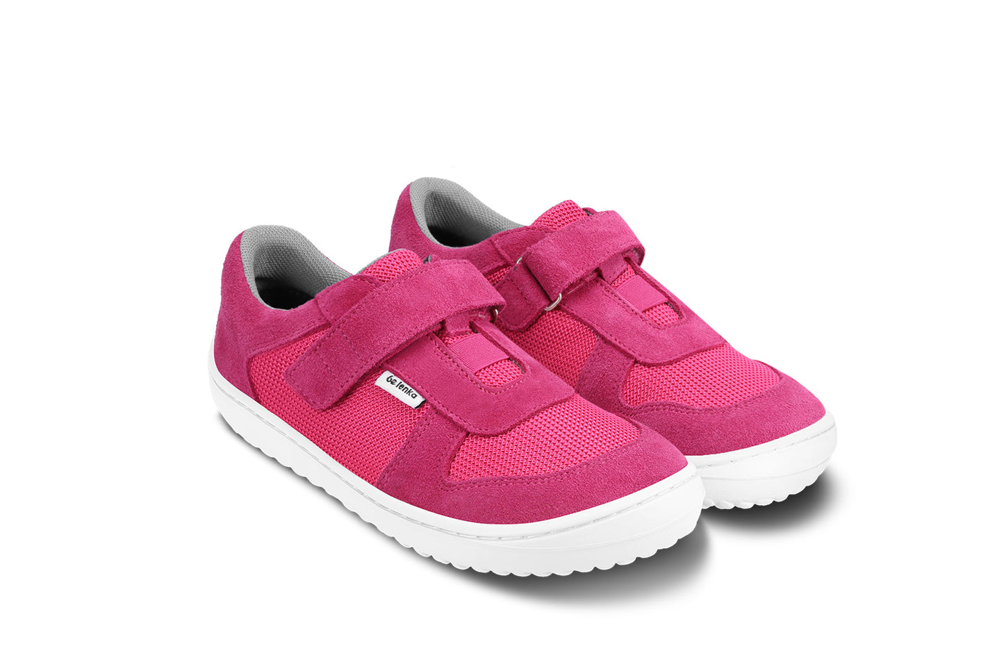 Be Lenka Kids barefoot sneakers Joy - Dark Pink & White