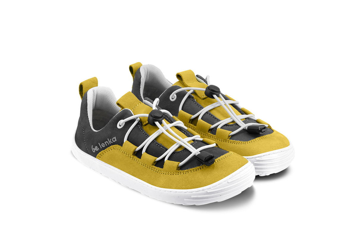 Kids barefoot sneakers Be Lenka Xplorer - Yellow & Olive Black 4  - OzBarefoot