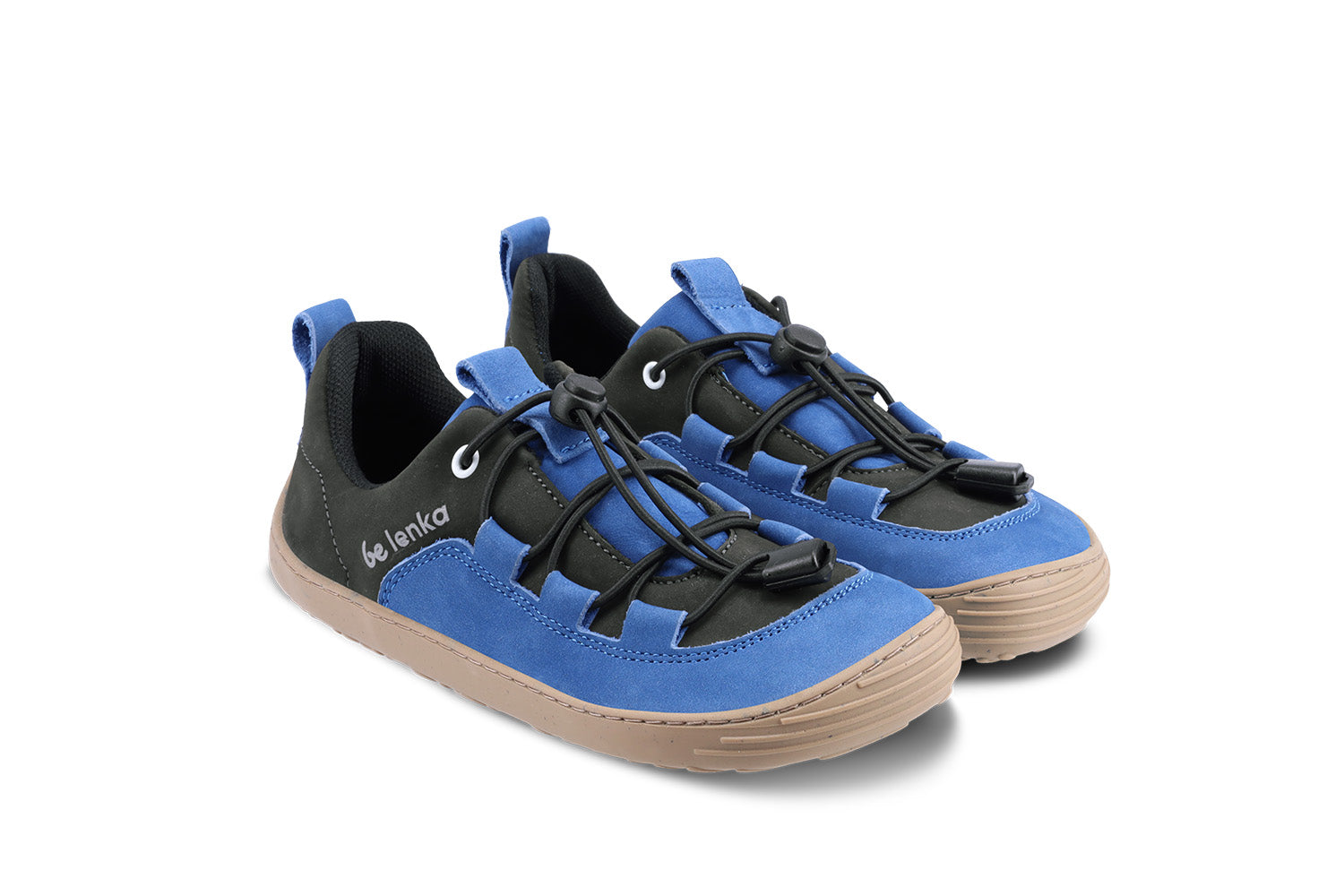 Be Lenka Kids barefoot sneakers - Xplorer - Blue & Olive Black 3 OzBarefoot Australia
