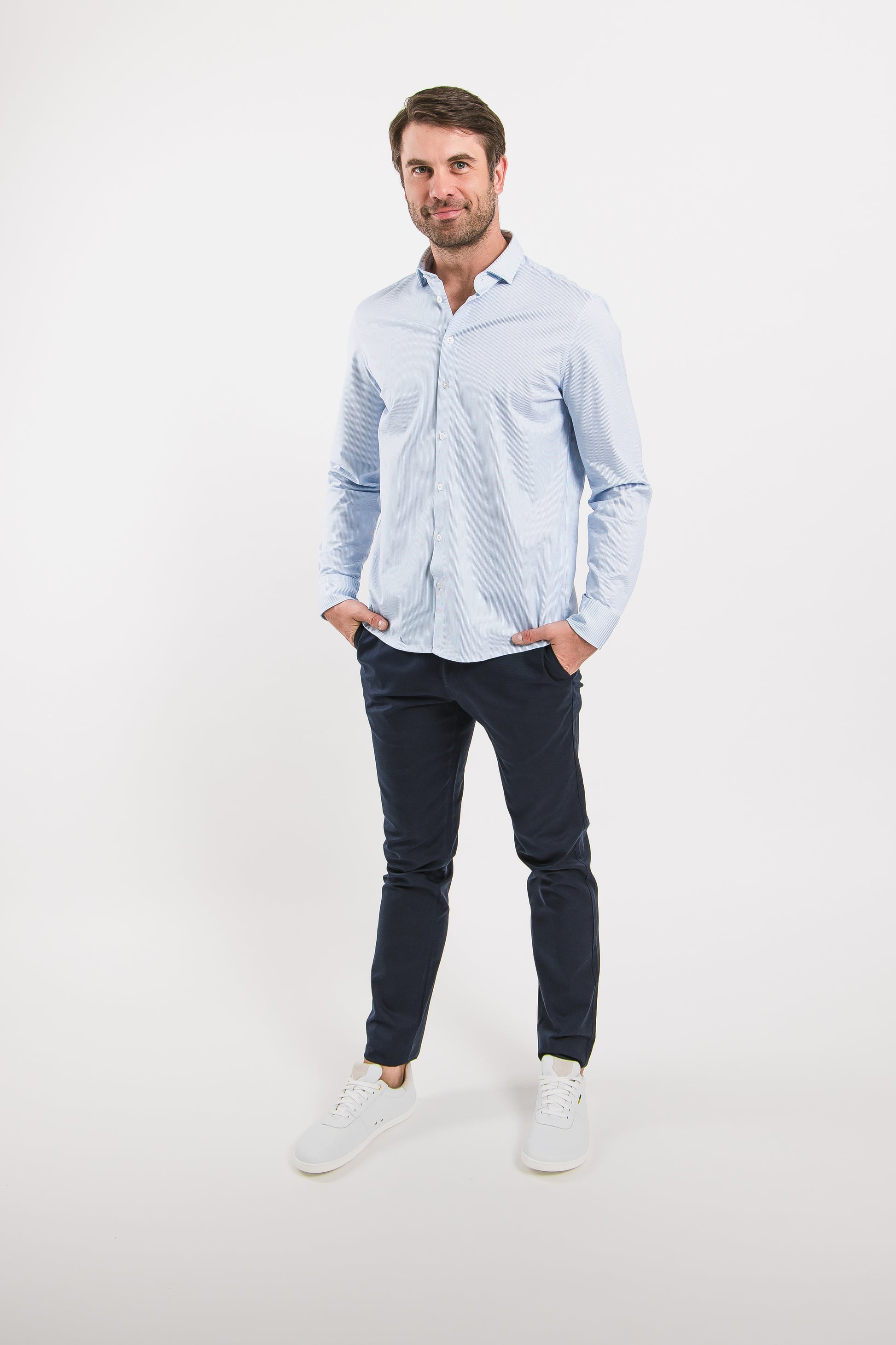 Men’s Shirt Regular Be Lenka Essentials - Blue and White 3 OzBarefoot Australia