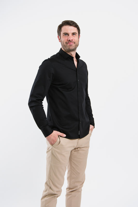 Men’s Shirt Regular Be Lenka Essentials - Jet Black 1 OzBarefoot Australia