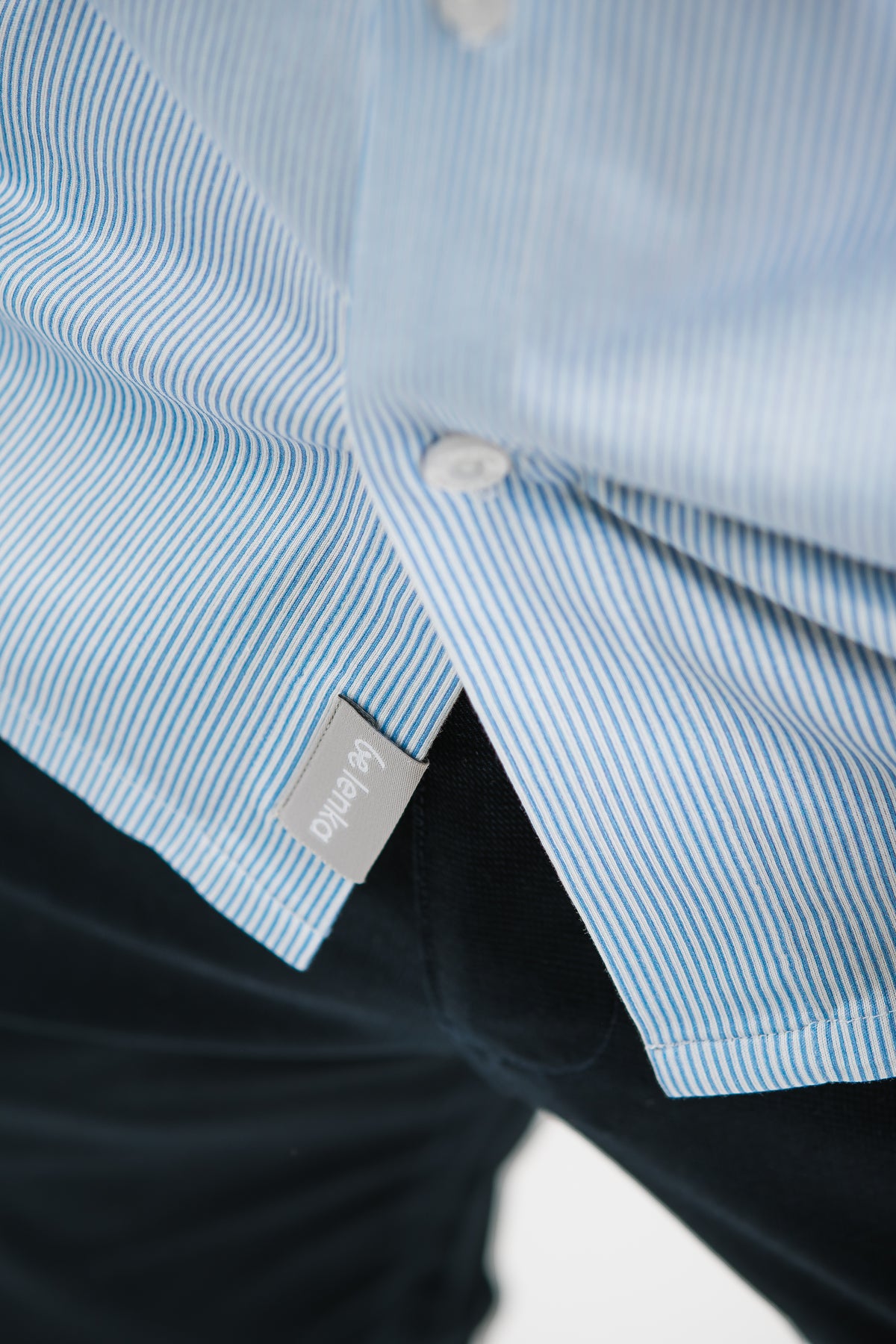 Men’s Shirt Slim Be Lenka Essentials - Blue and White 7 OzBarefoot Australia