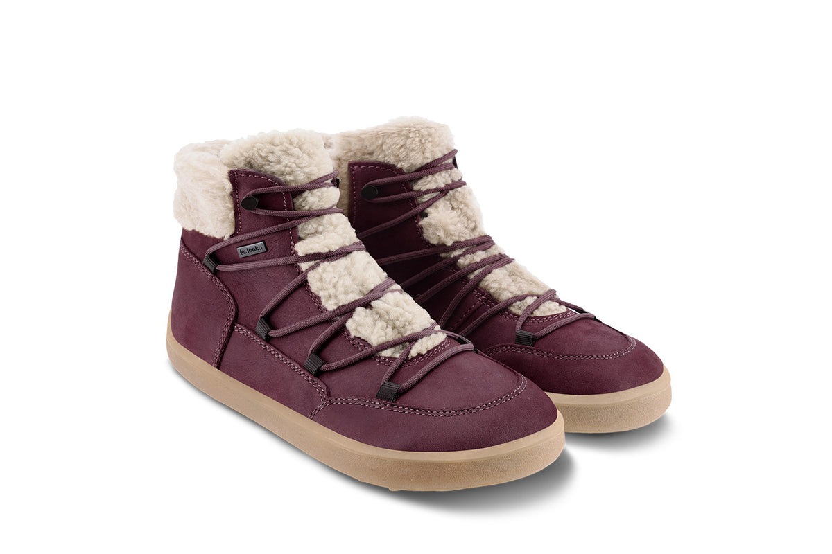 Winter Barefoot Boots Be Lenka Bliss - Burgundy Red 2 OzBarefoot Australia